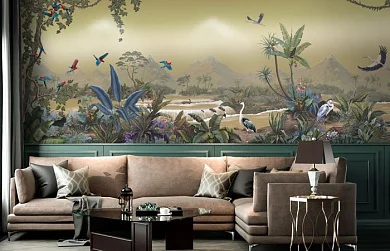 Фото Фреска Tesoro арт. 01200-G - Тропики  | Студия фресок и фотопанно "La Stanza"