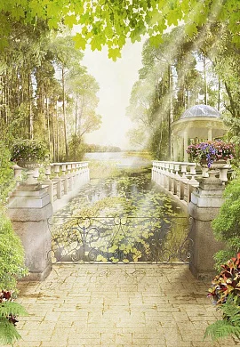 Фото Залитый солнцем пруд -  | Студия фресок и фотопанно "La Stanza"