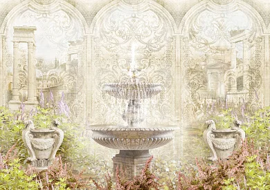 Фото Фонтан, вазоны, арки и античные развалины - Сюжеты|Античные | Студия фресок и фотопанно "La Stanza"