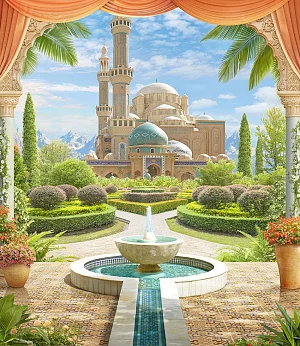 Фото Восточный фонтан - Пейзажи|Восточные страны | Студия фресок и фотопанно "La Stanza"