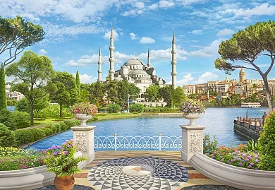 Фото Кррасивый вид на мечеть - Пейзажи|Восточные страны | Студия фресок и фотопанно "La Stanza"