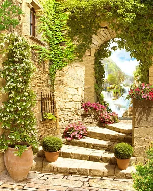 Фото Фреска Пейзажи Арки, лестницы арт. a_975 - Пейзажи|Арки, лестницы | Студия фресок и фотопанно "La Stanza"