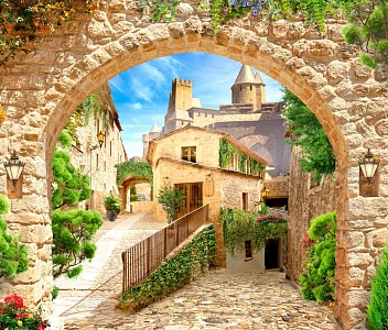 Фото Фреска Пейзажи Арки, лестницы арт. a_979 - Пейзажи|Арки, лестницы | Студия фресок и фотопанно "La Stanza"