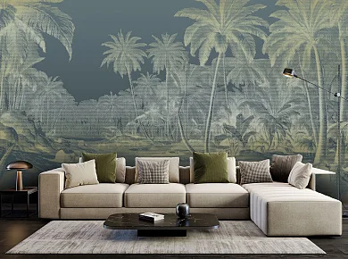 Фото Фреска Tesoro 2 арт. 02011-GL - Тропики  | Студия фресок и фотопанно "La Stanza"