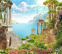 Фото Античные колонны с видом на залив - Пейзажи|Арки, лестницы | Студия фресок и фотопанно "La Stanza" 1