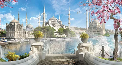 Фото Панно Три мечети - Сюжеты|Восточные | Студия фресок и фотопанно "La Stanza"