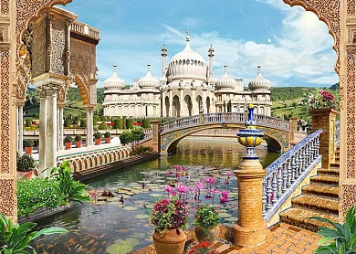 Фото Восточный пруд с кувшинками - Пейзажи|Восточные страны | Студия фресок и фотопанно "La Stanza"