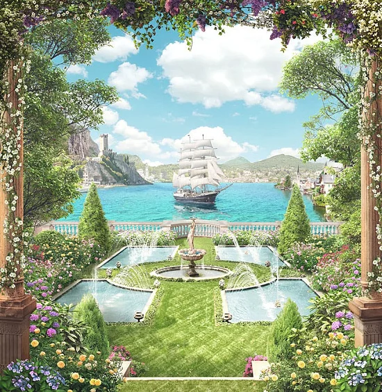 Фото Фреска Пейзажи Балконы и террасы арт. a_969 - Пейзажи|Морские виды | Студия фресок и фотопанно "La Stanza"