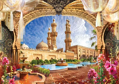 Фото Фонтан под куполом, вид на мечеть - Сюжеты|Восточные | Студия фресок и фотопанно "La Stanza"