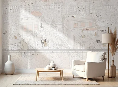 Фото Фреска Tesoro 2 арт. 02173-F - Line art | Студия фресок и фотопанно "La Stanza"