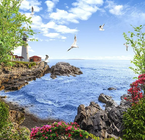 Фото Фреска Пейзажи Морские пейзажи и море арт. a_676 - Пейзажи|Морские виды | Студия фресок и фотопанно "La Stanza"