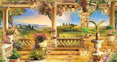 Фото Орнамент на веранде в Тоскане -  | Студия фресок и фотопанно "La Stanza"