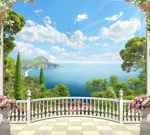 Фото Вранда с видом на залив - Пейзажи|Балконы и террасы | Студия фресок и фотопанно "La Stanza"