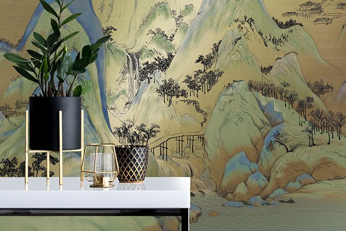 Фото Фреска Tesoro арт. 01010-G - Шинуазри | Студия фресок и фотопанно "La Stanza"