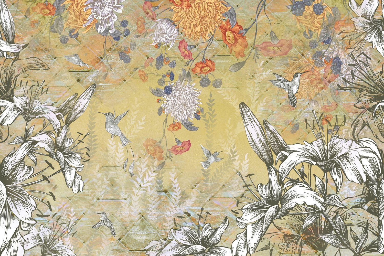 Фото Фреска Тренды Флориано арт. 980272 - Цветы | Студия фресок и фотопанно "La Stanza"