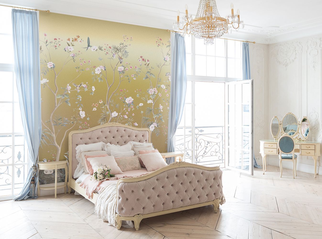 Фото Фреска Tesoro 2 арт. 02211-G - Шинуазри | Студия фресок и фотопанно "La Stanza"