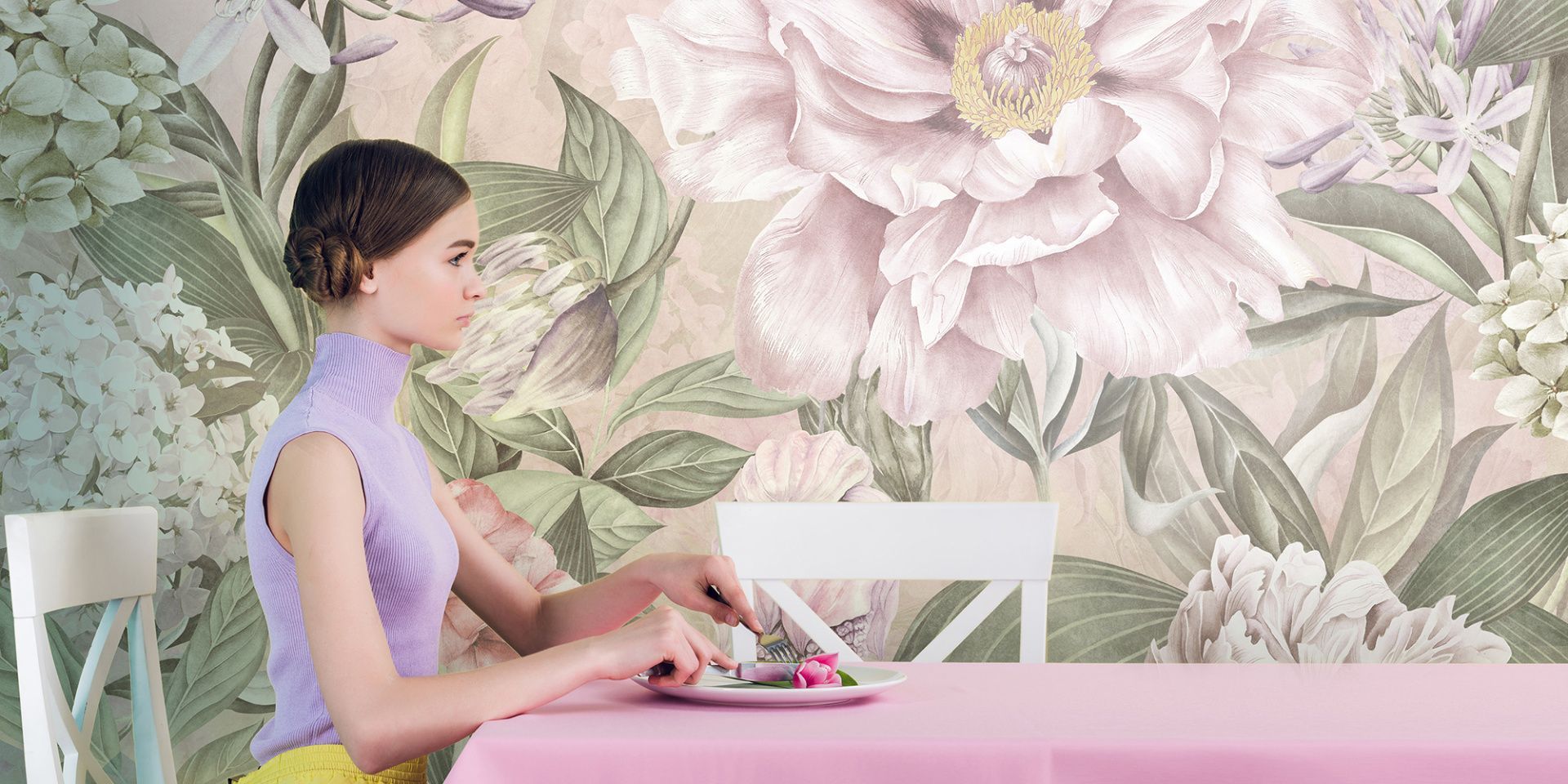 Фото Фреска ALBA Flora арт. 800606 - Цветы | Студия фресок и фотопанно "La Stanza"