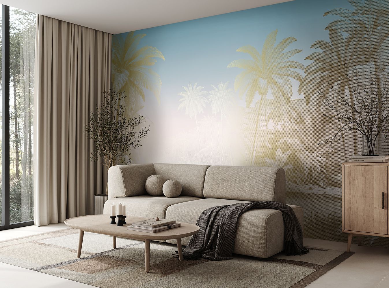 Фото Фреска Tesoro 2 арт. 02014-G - Тропики  | Студия фресок и фотопанно "La Stanza"