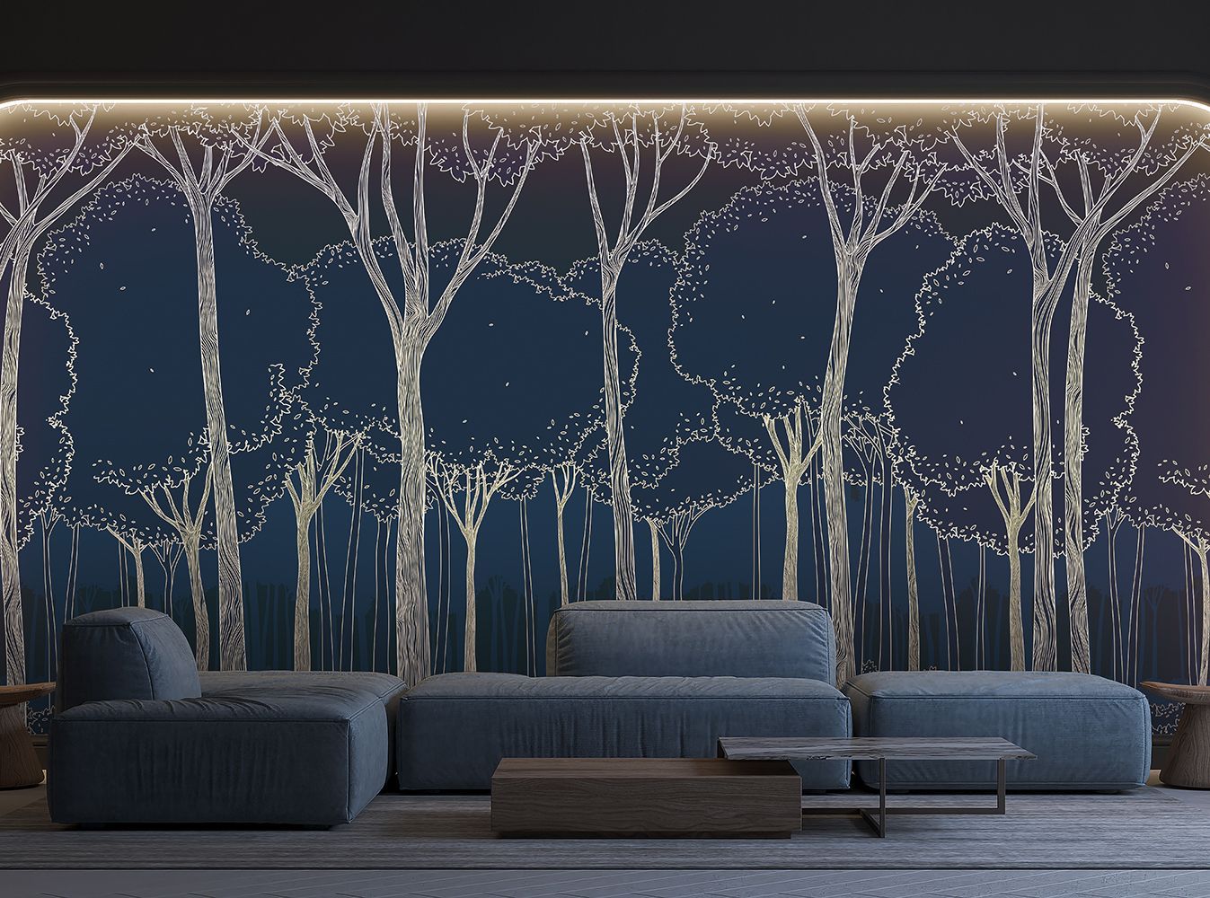 Фото Фреска Tesoro 2 арт. 02032-G - Лес и деревья | Студия фресок и фотопанно "La Stanza"