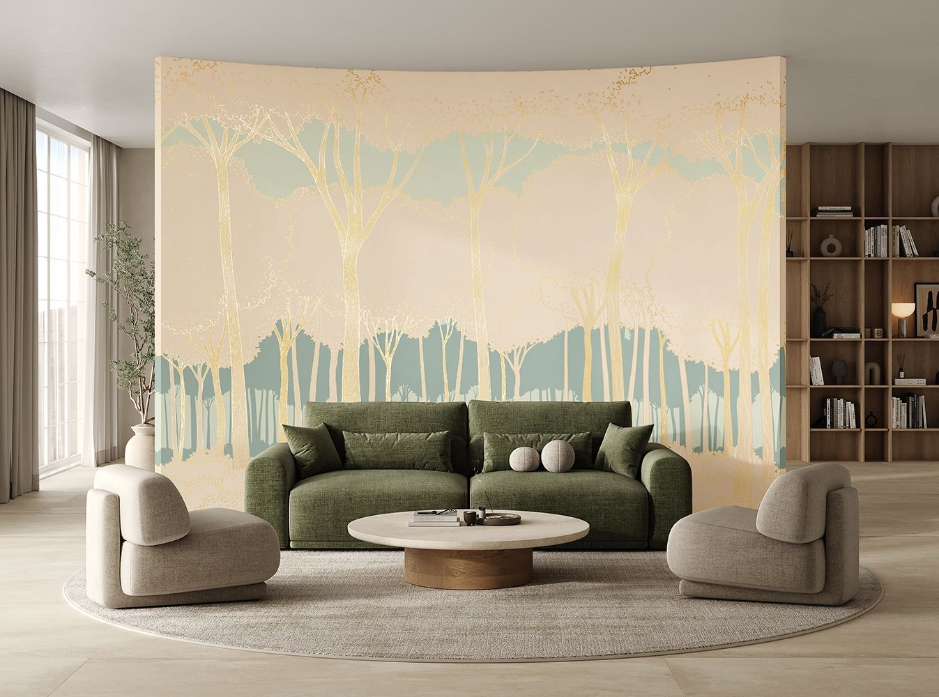 Фото Фреска Tesoro 2 арт. 02033-GL - Лес и деревья | Студия фресок и фотопанно "La Stanza"