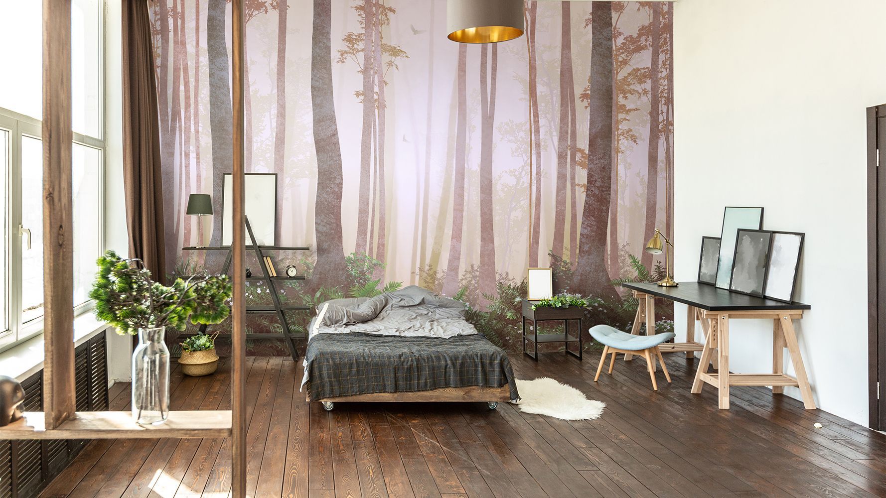 Фото Фреска ALBA Natura арт. 800100 - Лес и деревья | Студия фресок и фотопанно "La Stanza"