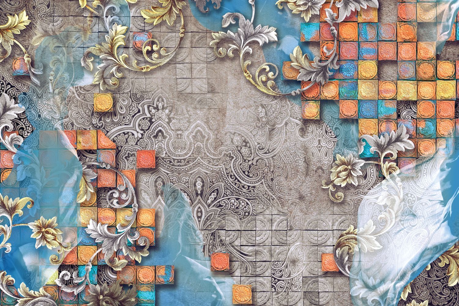 Фото Фреска Тренды Марракеш арт. 980201 - Орнаменты | Студия фресок и фотопанно "La Stanza"