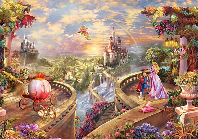 Фото Принцесса и принц, замок, карета - Панорамы|Детские | Студия фресок и фотопанно "La Stanza"