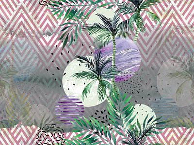 Фото Фреска Тренды Простые решения арт. 910481 - Тропики  | Студия фресок и фотопанно "La Stanza"