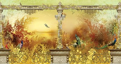 Фото Панно с павлинами - Панорамы|Растительные | Студия фресок и фотопанно "La Stanza"