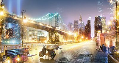 Фото Манхэттен бридж и набережная - Панорамы|Городские | Студия фресок и фотопанно "La Stanza"