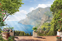 Фото Смотровая площадка с видом на морской пейзаж - Пейзажи|Балконы и террасы | Студия фресок и фотопанно "La Stanza" 1