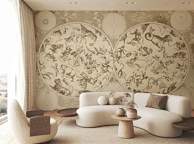 Фото Фреска Tesoro 2 арт. 02140-G - Сюжеты|Карта мира | Студия фресок и фотопанно "La Stanza"