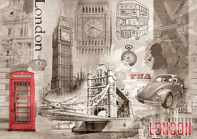 Фото Лондон, красная телефонная будка, Биг Бен - Сюжеты|Ретро | Студия фресок и фотопанно "La Stanza"