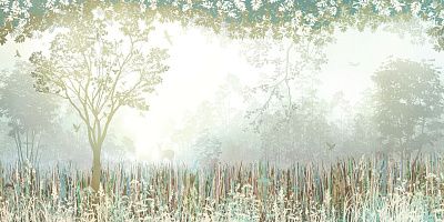 Фото Фреска Тренды Шинуазри арт. 980035 - Лес и деревья | Студия фресок и фотопанно "La Stanza"