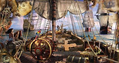 Фото Панно пиратский корабль - Панорамы|Детские | Студия фресок и фотопанно "La Stanza"