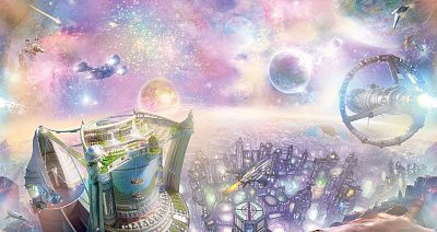 Фото Панно космос и космический город - Панорамы|Детские | Студия фресок и фотопанно "La Stanza"