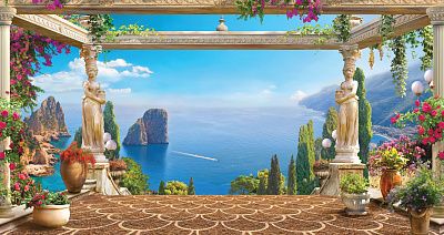 Фото Вид на море с античной террасы - Панорамы|Античные | Студия фресок и фотопанно "La Stanza"