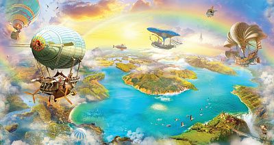 Фото Летающие корабли - Панорамы|Детские | Студия фресок и фотопанно "La Stanza"