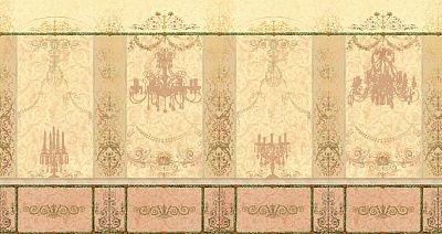 Фото Панно с люстрой и подсвечниками - Панорамы|Орнамент | Студия фресок и фотопанно "La Stanza"