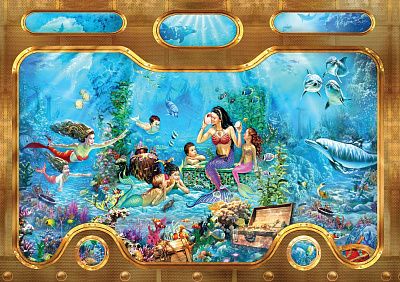 Фото Панно русалки и подводный мир - Панорамы|Детские | Студия фресок и фотопанно "La Stanza"