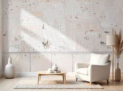 Фото Фреска Tesoro 2 арт. 02173-F - Line art | Студия фресок и фотопанно "La Stanza"