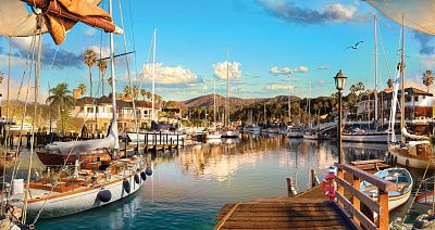 Фото Яхты в марине на причале - Панорамы|Эко | Студия фресок и фотопанно "La Stanza"