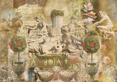 Фото Панно античный коллаж из статуй - Панорамы|Орнамент | Студия фресок и фотопанно "La Stanza"