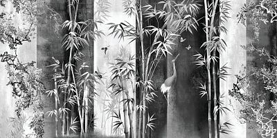 Фото Фреска Современный дизайн Черно-белые арт. 980010 - Шинуазри | Студия фресок и фотопанно "La Stanza"